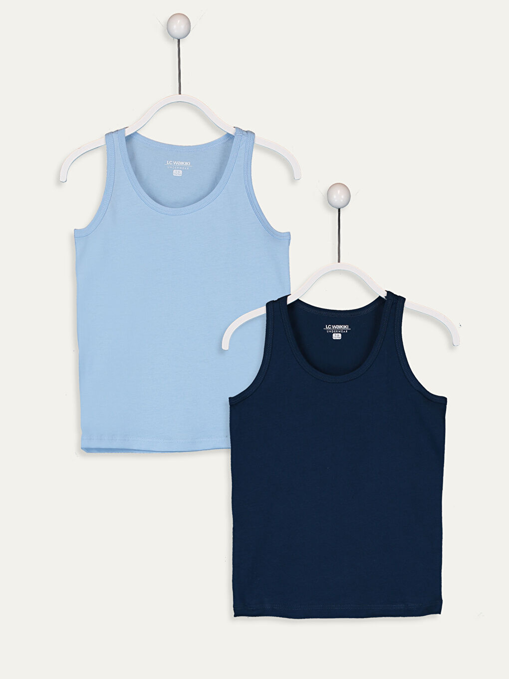 Lacivert 2'li Bisiklet Yaka Erkek Çocuk İç Giyim Atlet