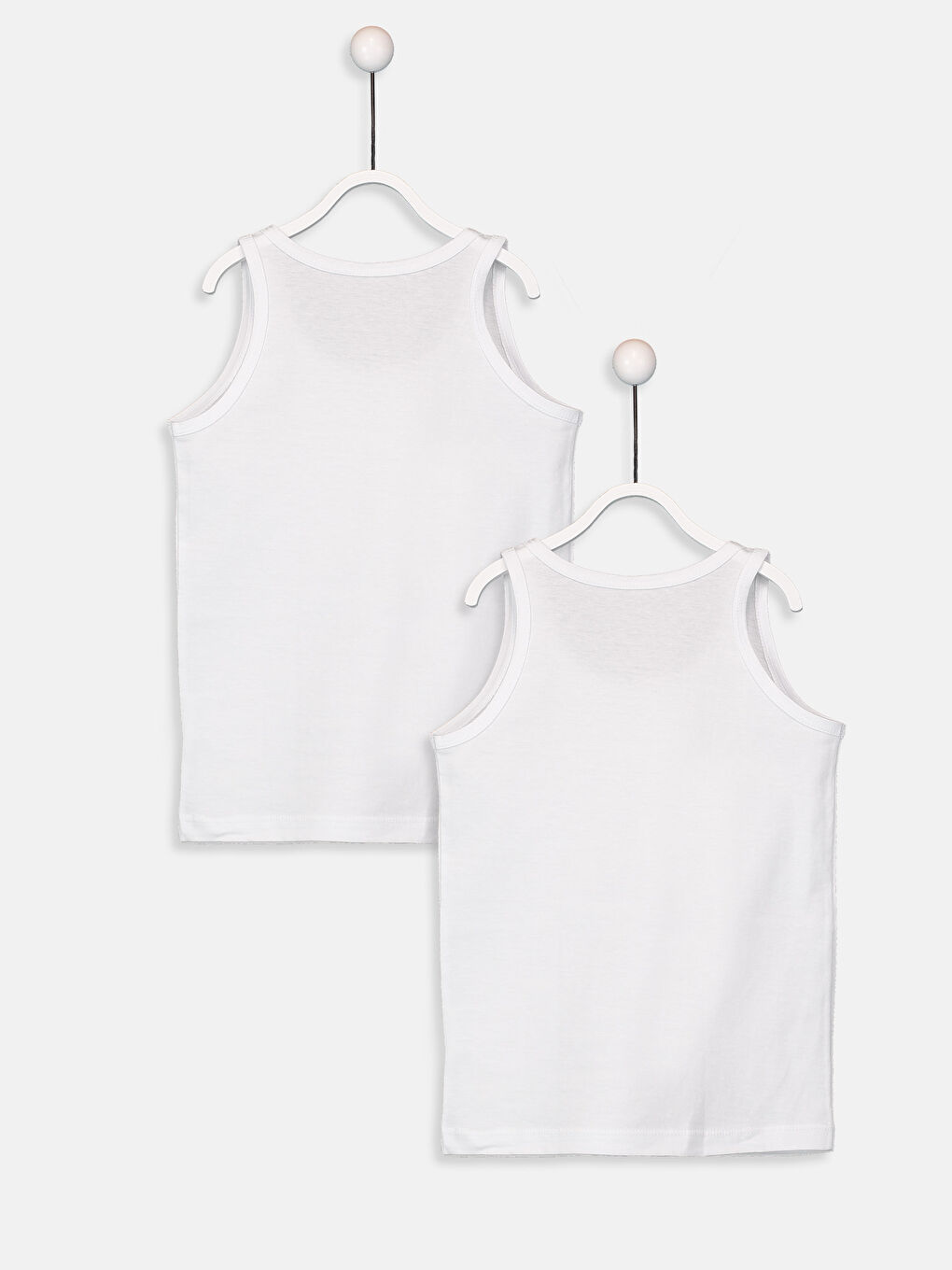 Beyaz Bisiklet Yaka Erkek Çocuk Atlet-1