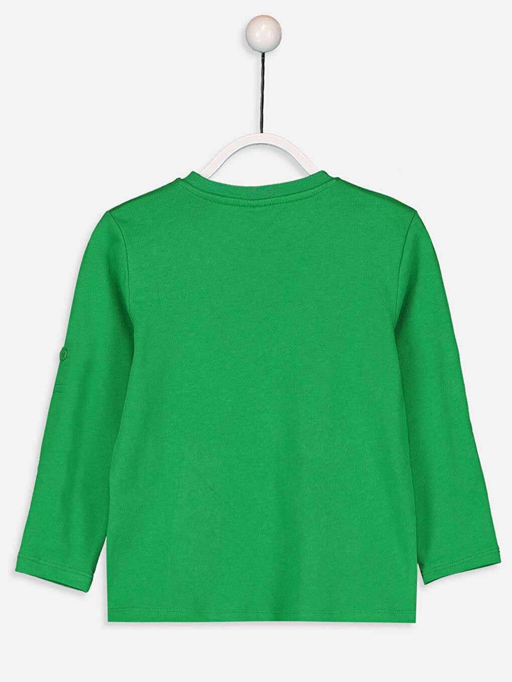 Yeşil Bisiklet Yaka Uzun Kollu Erkek Çocuk Tişört-1