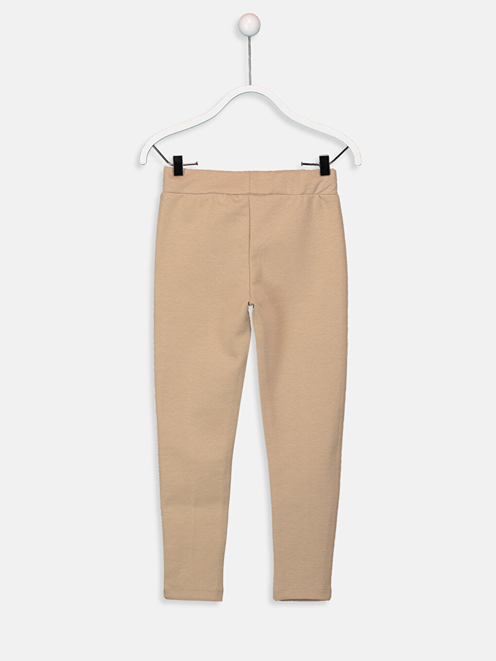 Bej Beli Lastikli Basic Kız Çocuk Tayt-1