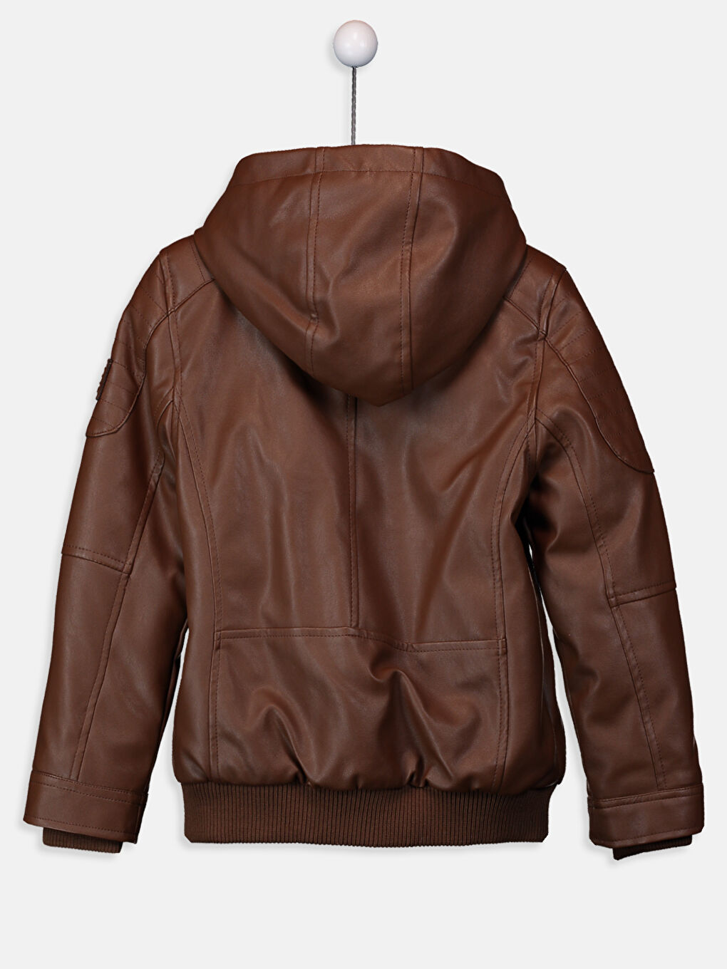 Boy BROWN Faux Leather Coat-1