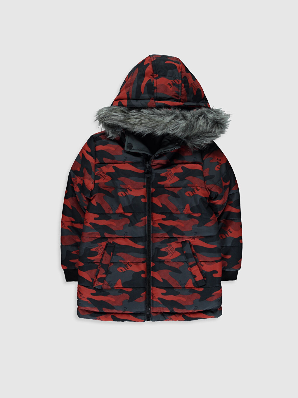 Ұлдар қызғылт сары түс Пуховик пальто-1