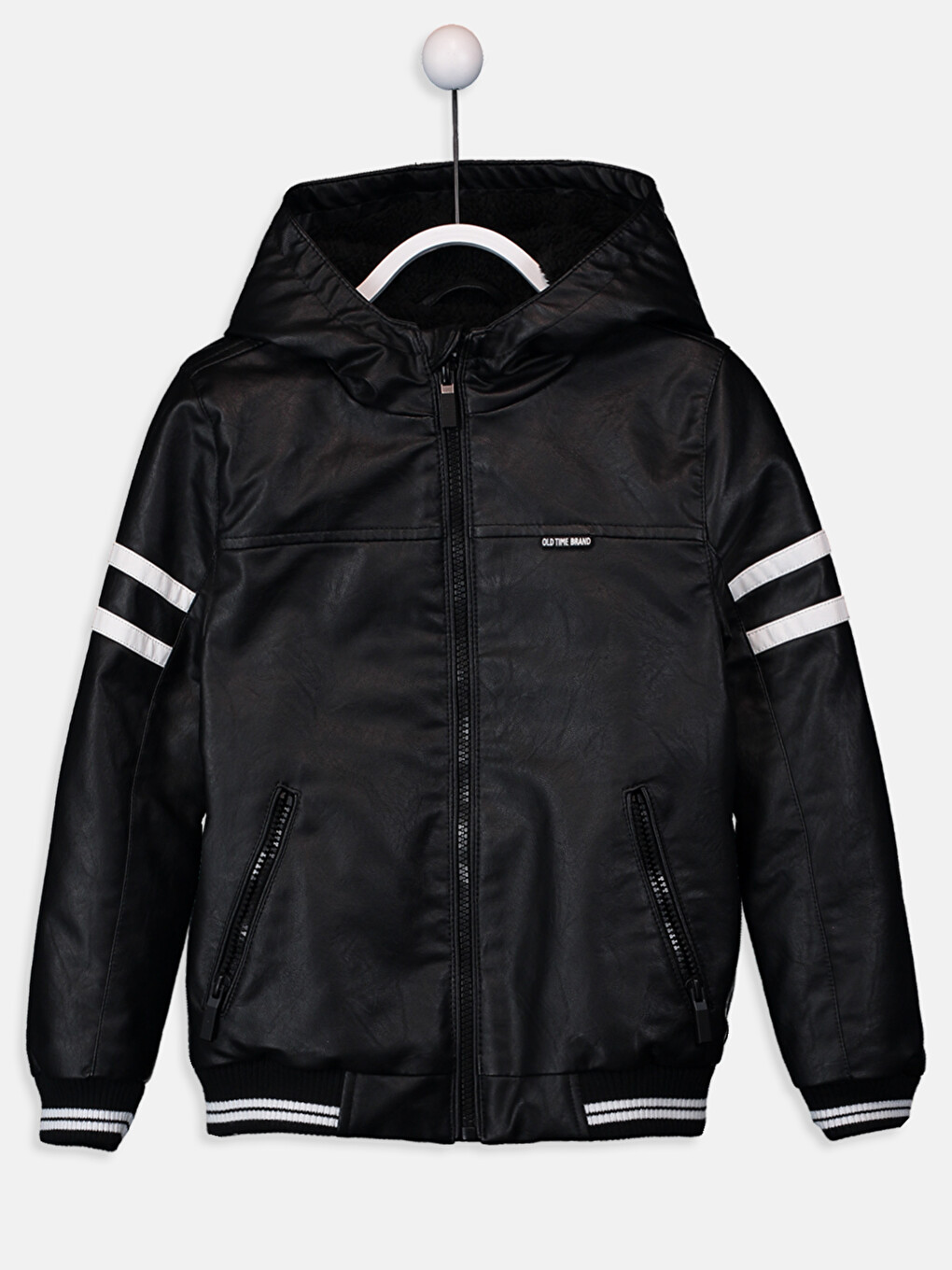 Veste Garçon à Capuche en Simili Cuir-1