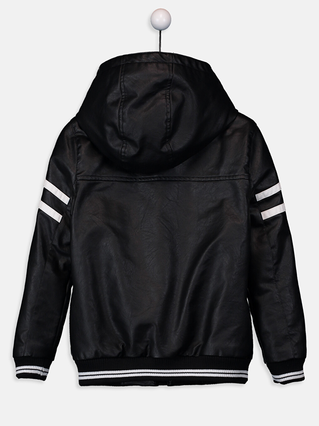 Veste Garçon à Capuche en Simili Cuir-2