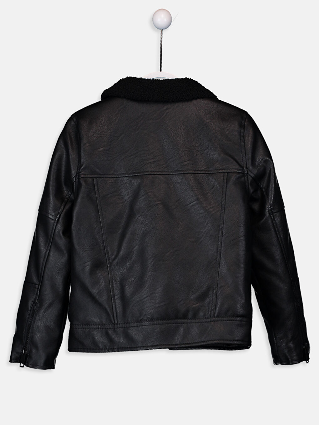 Yeni Siyah Deri Görünümlü Mont-2