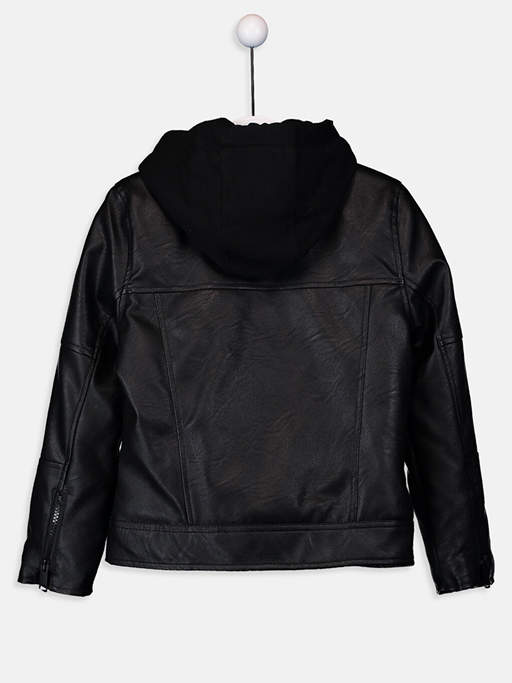 Yeni Siyah Deri Görünümlü Mont-3