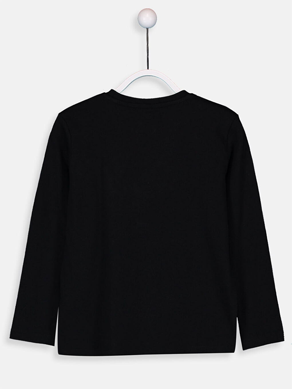 Siyah Bisiklet Yaka Uzun Kollu Erkek Çocuk Tişört-2