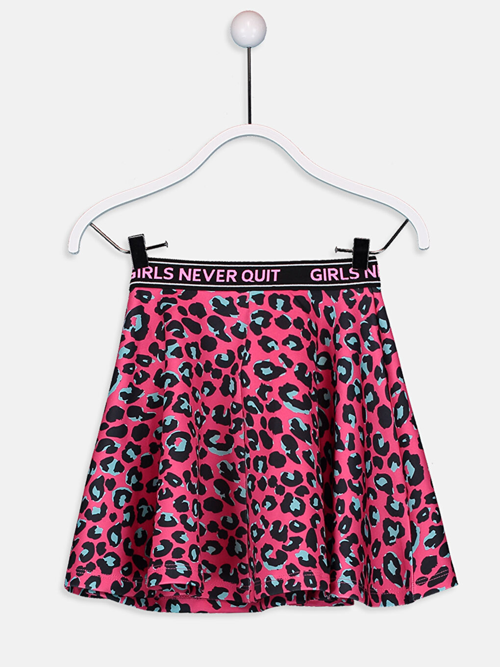 Fuşya Baskılı Etek-1