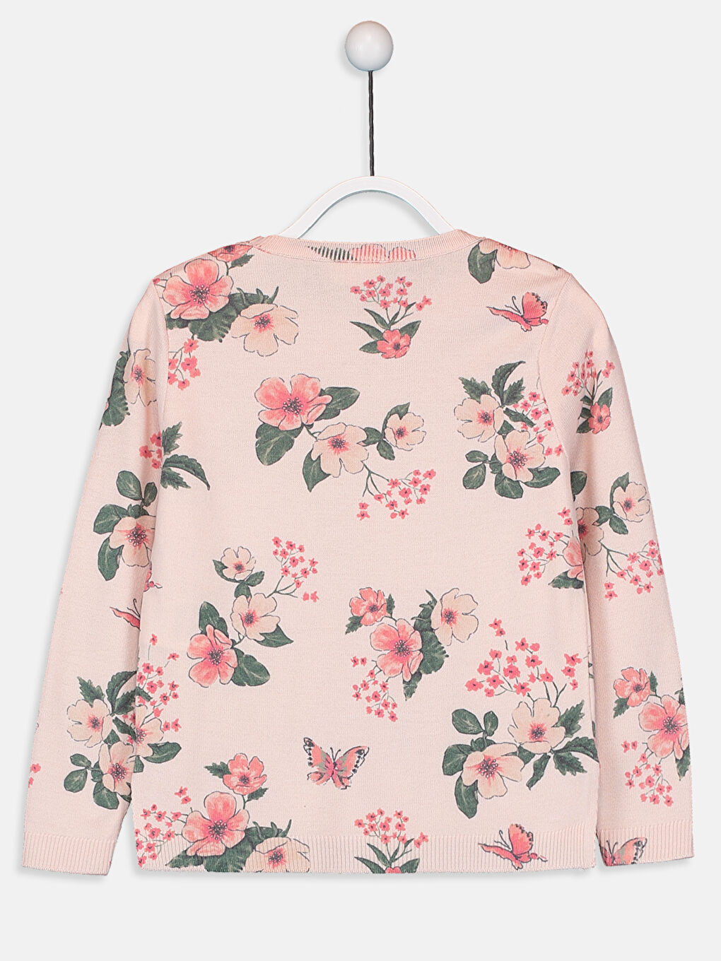 Pembe Bisiklet Yaka Uzun Kollu Kız Çocuk Kazak-1