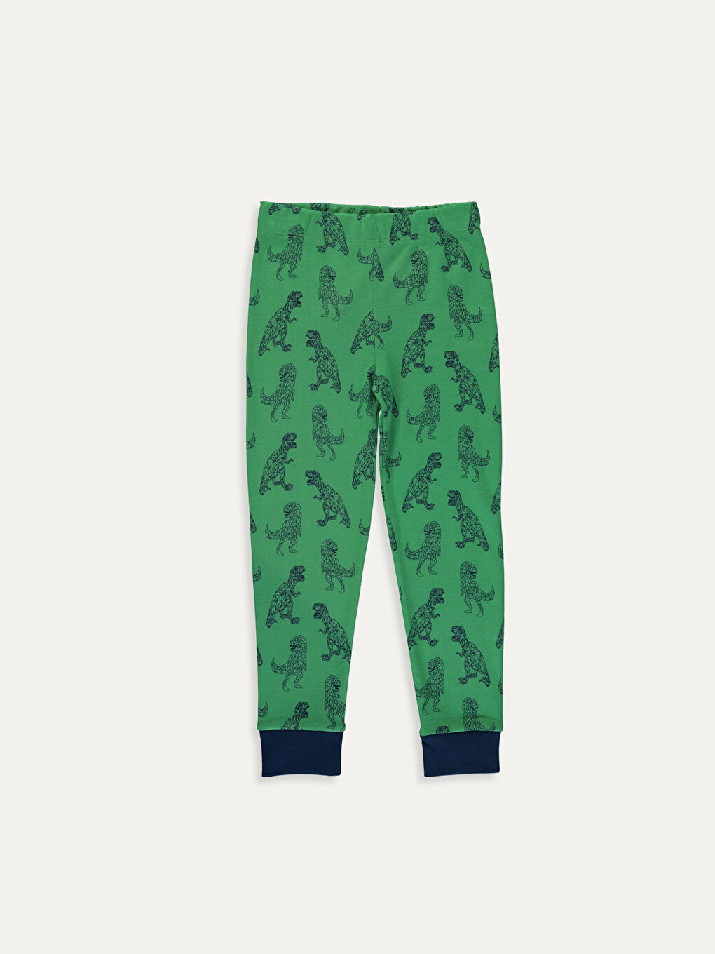 Yeşil Bisiklet Yaka Uzun Kollu Erkek Çocuk Pijama Takım-3