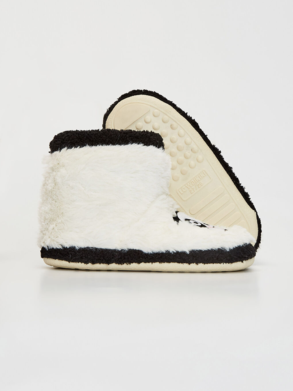 Beyaz Kız Çocuk Nakışlı Peluş Ev Botu-10