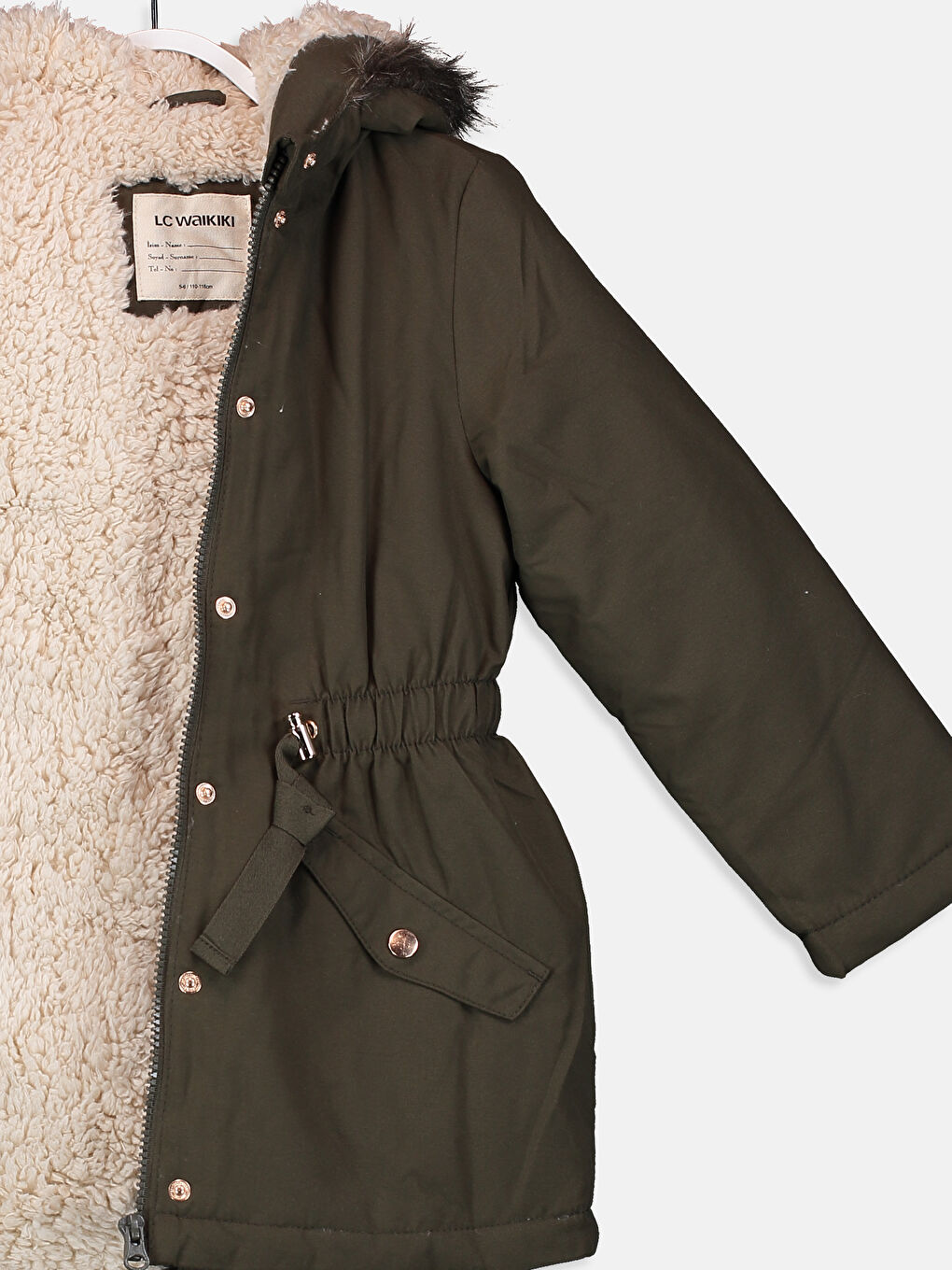 معطف طويل كاكي فتاة-2