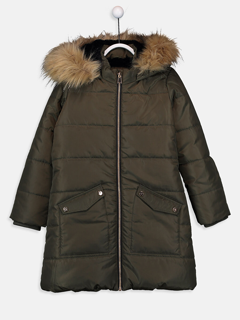 معطف طويل كاكي فتاة