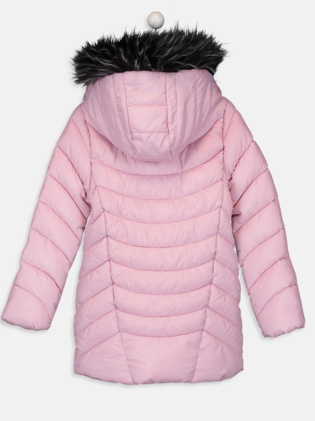 Пальто с капюшоном и длинным рукавом для девочек-1