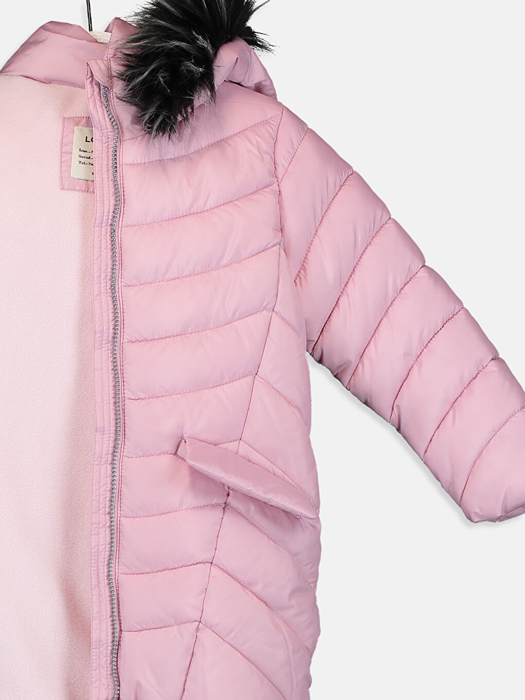 Пальто с капюшоном и длинным рукавом для девочек-2