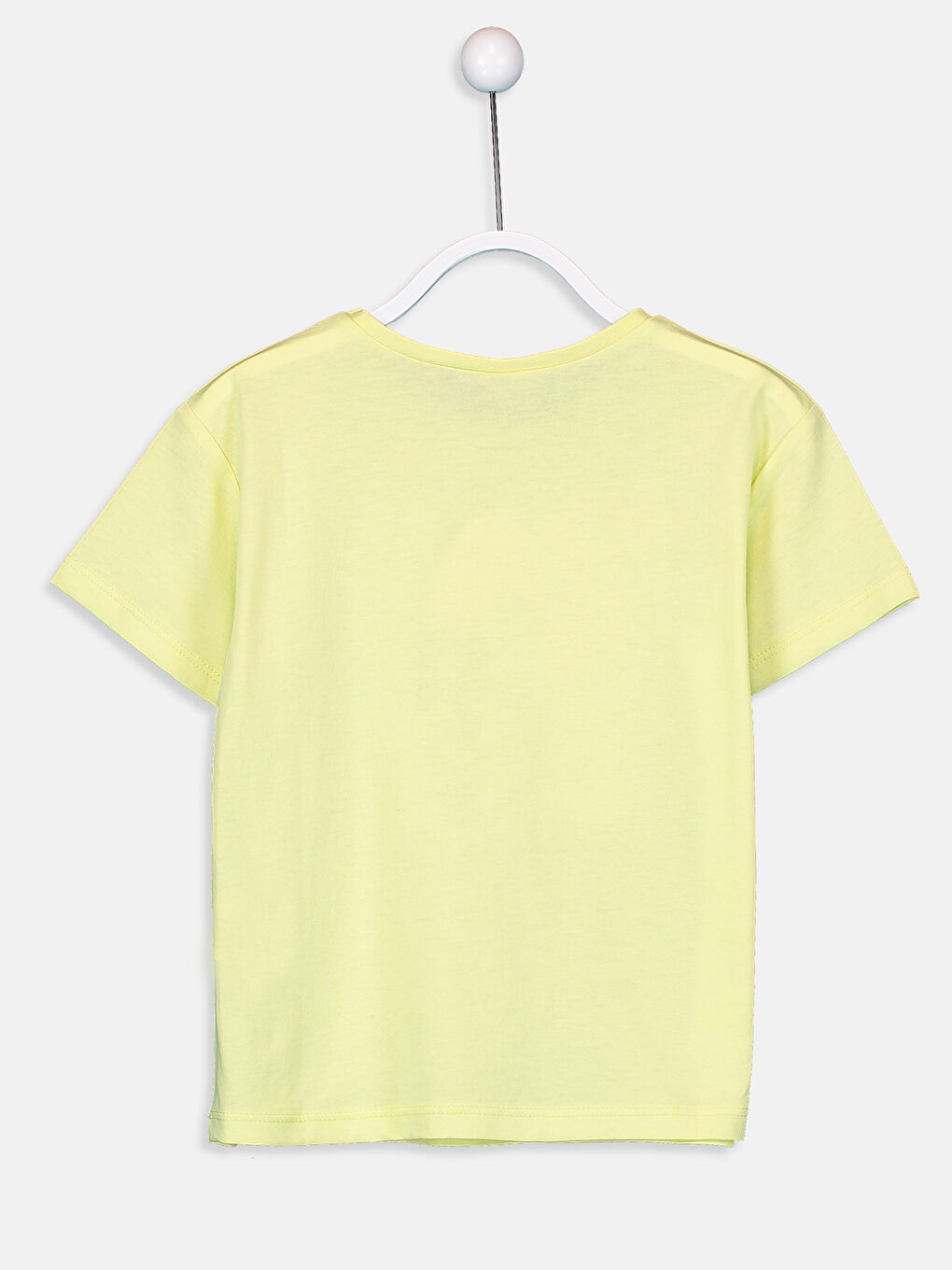 Sarı Bisiklet Yaka Kısa Kollu Kız Çocuk Tişört-2