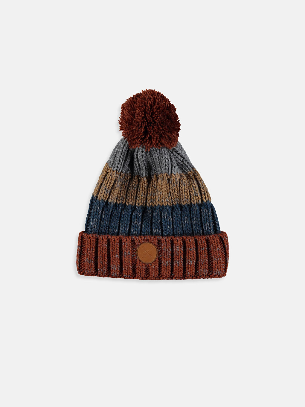 Turuncu Erkek Çocuk Ponponlu Atkı ve Bere-3