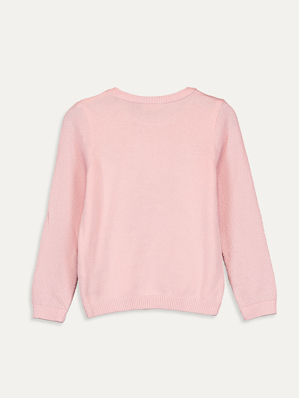 Pembe Bisiklet Yaka Kız Çocuk Kazak-1