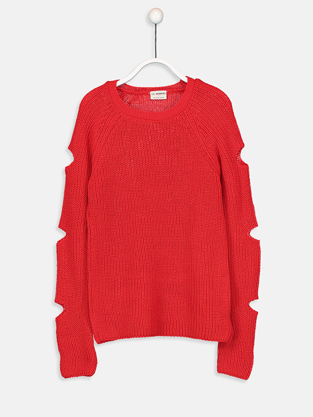 Kırmızı Bisiklet Yaka Kız Çocuk Kazak