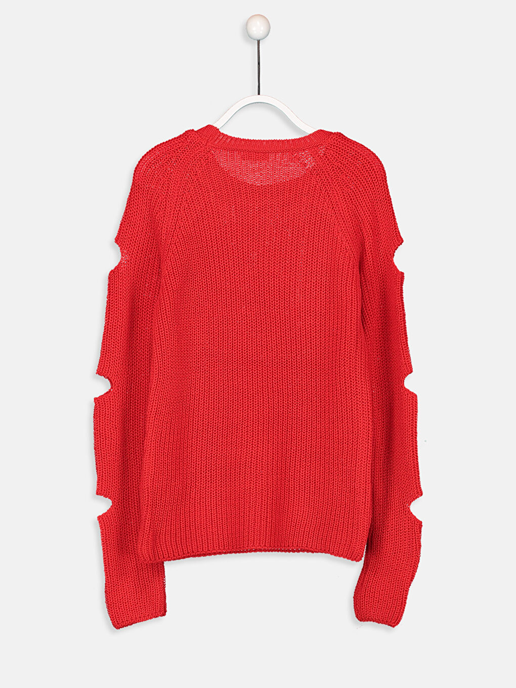 Kırmızı Bisiklet Yaka Kız Çocuk Kazak-1