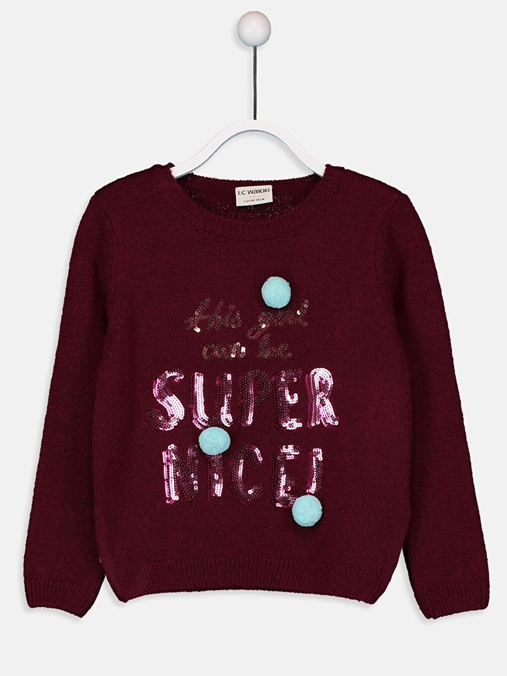 LCW Kids Girl PLUM Sweater -9W8001Z4-HFM