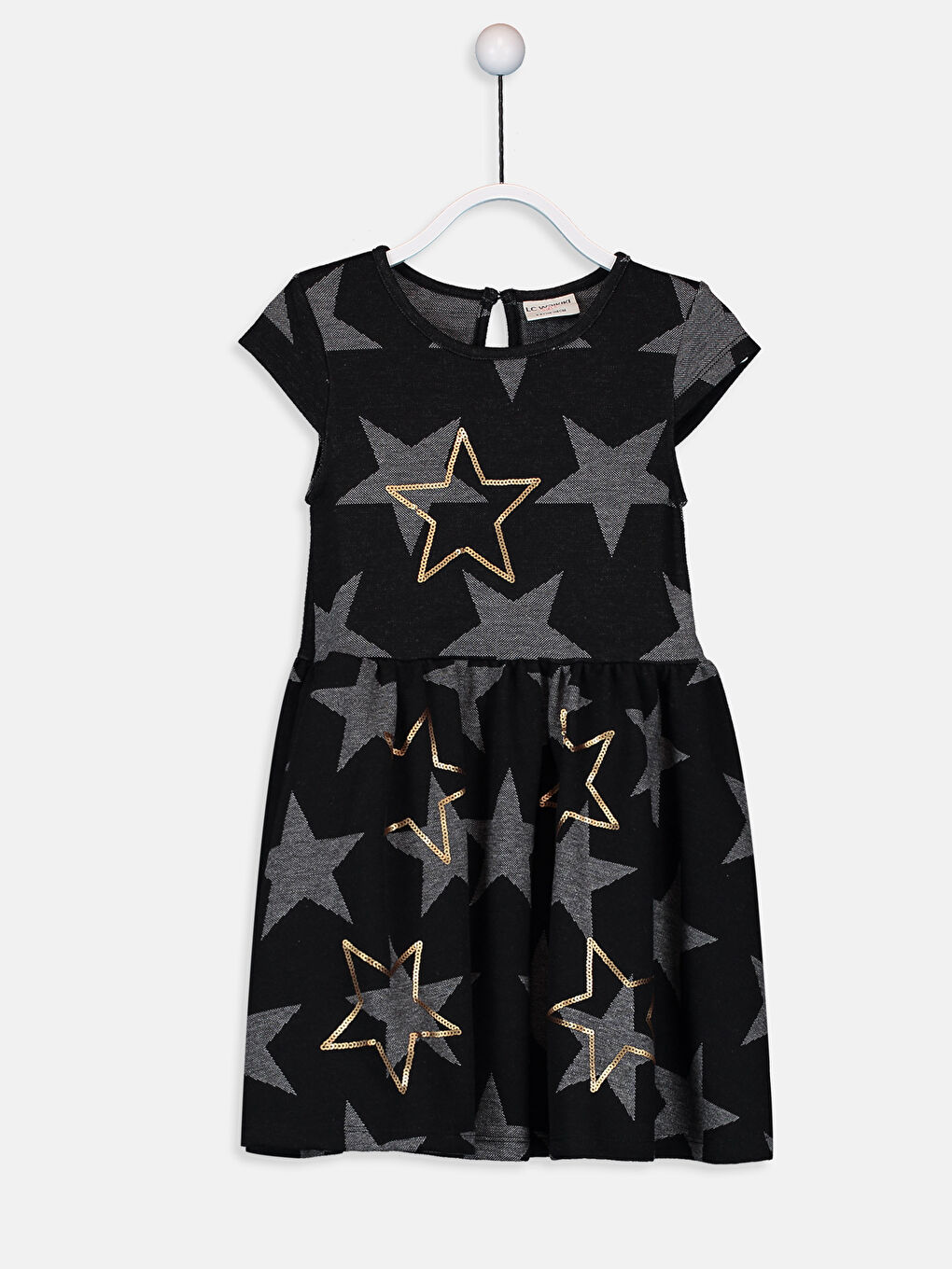 Siyah Bisiklet Yaka Kız Çocuk Elbise