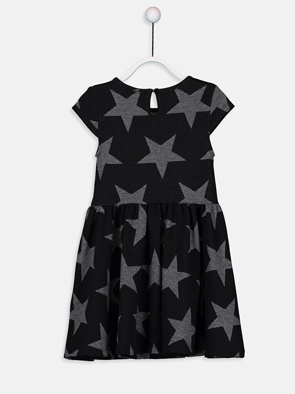 Siyah Bisiklet Yaka Kız Çocuk Elbise-1