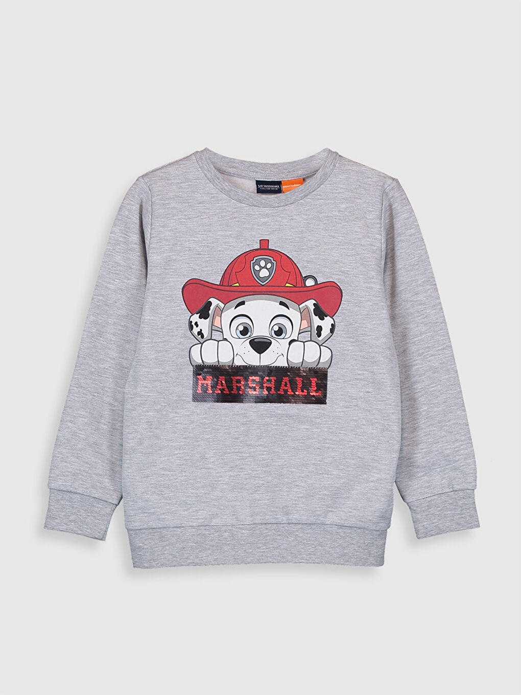 Gri Erkek Çocuk Çift Yönlü Payetli Sweatshirt-1