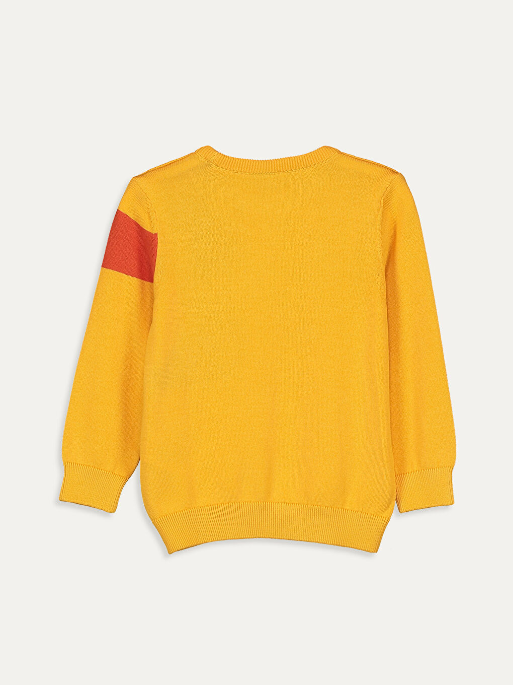 Turuncu Bisiklet Yaka Desenli Uzun Kollu Erkek Çocuk Triko Kazak-1