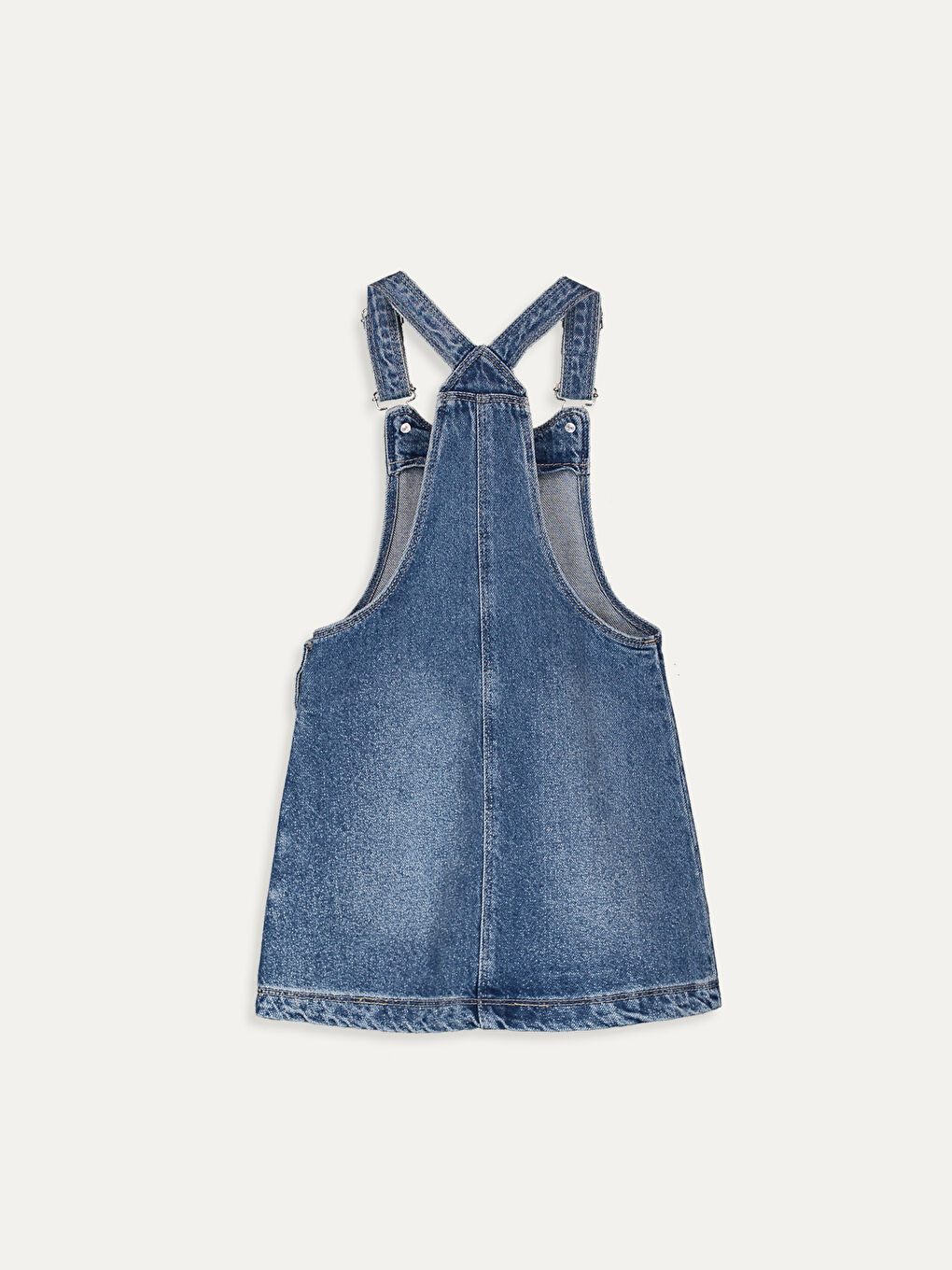 Robe Salopette en Jean Basique avec Poche Détailée pour Fille-1