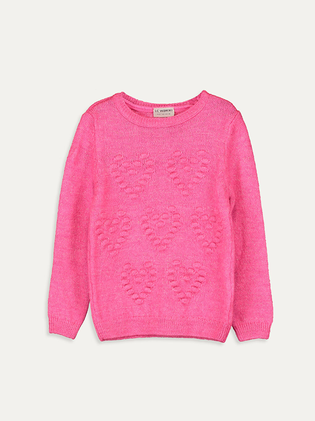 Pembe Bisiklet Yaka Kız Çocuk Kazak