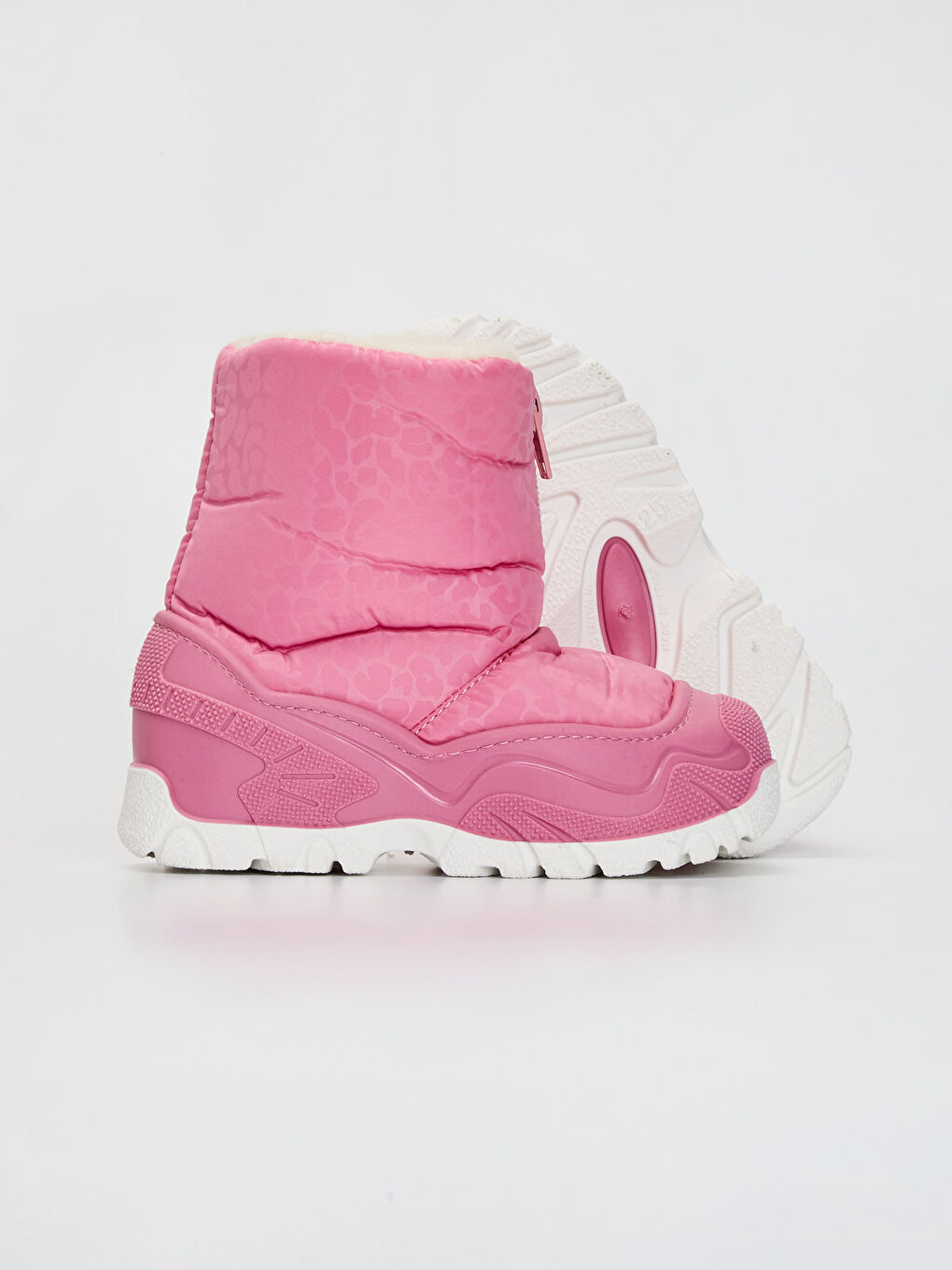 Pembe Kız Çocuk Kürk Astarlı Kalın Tabanlı Bot-2