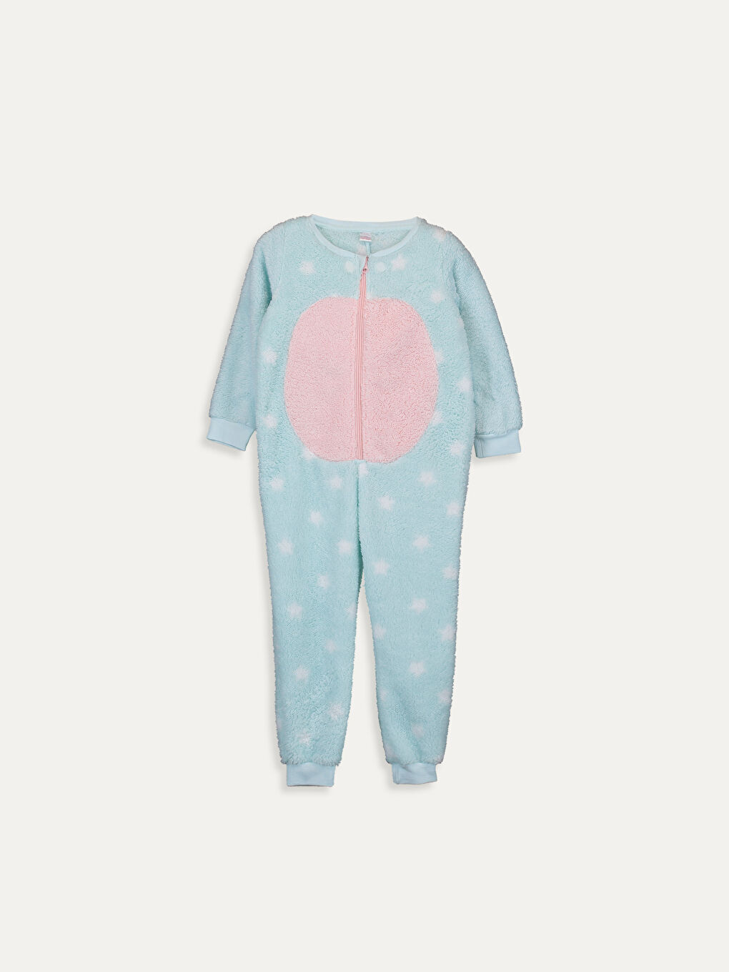 Pastel Mavi Baskılı Tulum