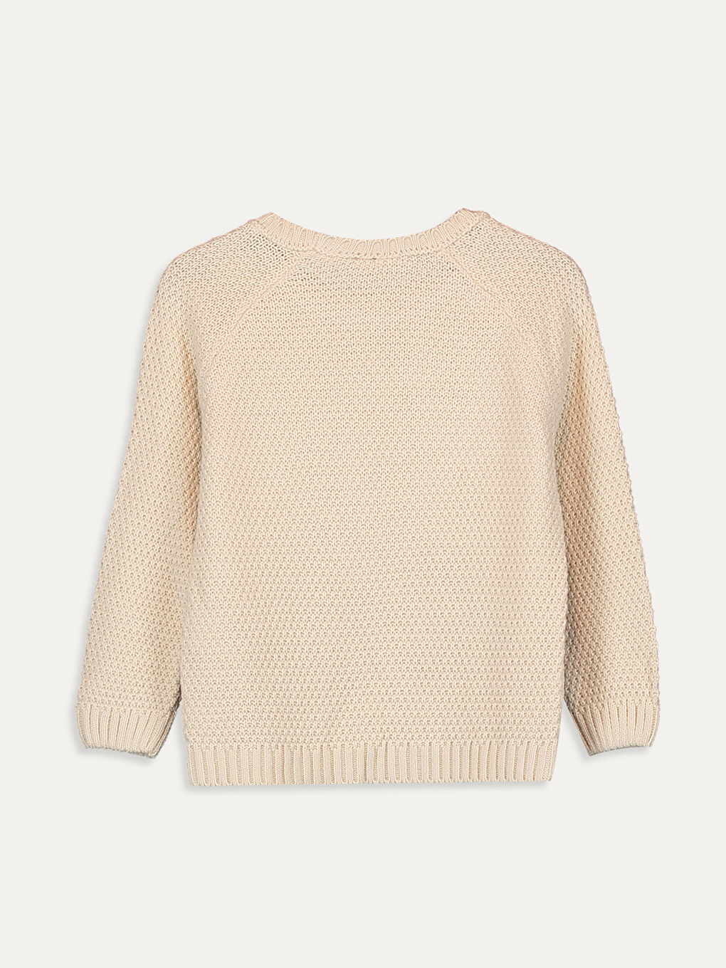 Bej Bisiklet Yaka Kız Çocuk Kazak-2