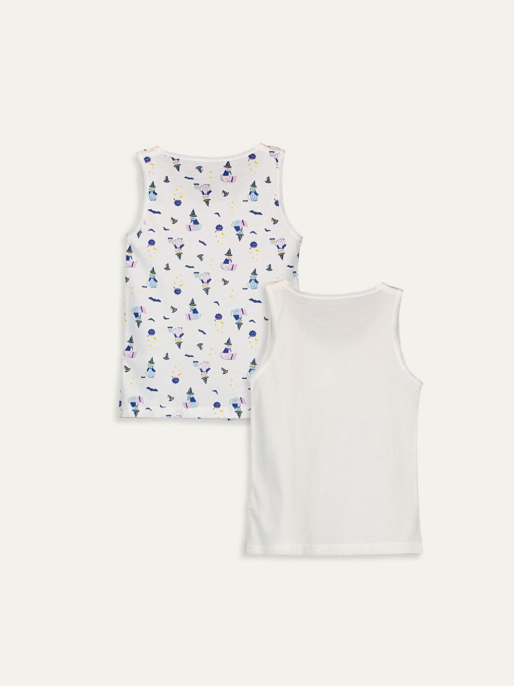 ياقة دائرية قميص داخلي مطبوع بناتي - مجموعتين-1