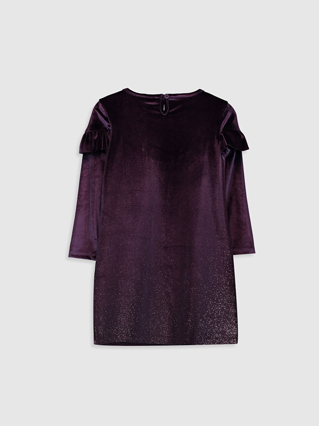 Mor Bisiklet Yaka Kız Çocuk Elbise-1