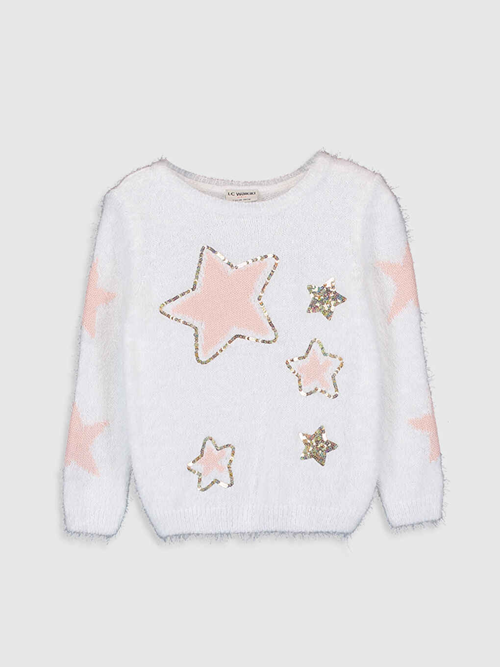 Свитер с круглым вырезом для девочек