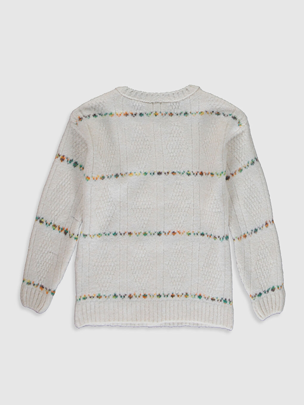 Кардиган трикотажный для девочек с круглым вырезом, узорчатый, с длинным рукавом-1