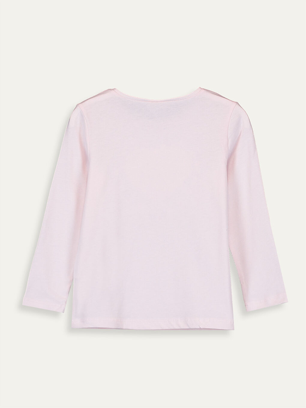 Pembe Bisiklet Yaka Uzun Kollu Kız Çocuk Tişört-3