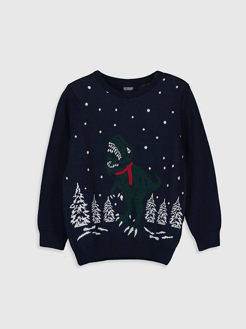 Crew Neck Christmas Themed Long Sleeve Boy Knitwear Sweater