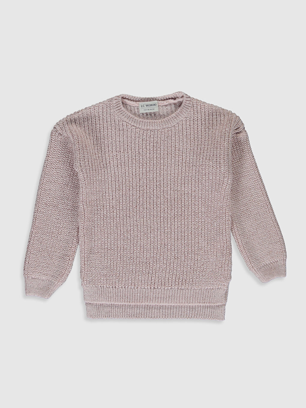 Pembe Bisiklet Yaka Basic Uzun Kollu Kız Çocuk Kalın Triko Kazak