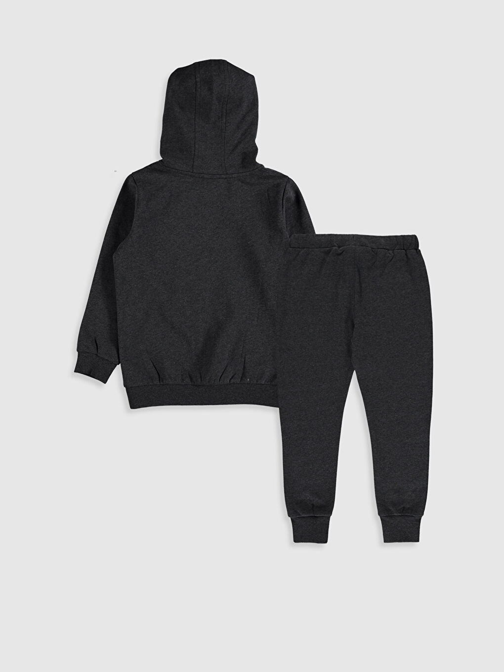 Antrasit Kapüşonlu Baskılı Uzun Kollu Erkek Çocuk Sweatshirt ve Eşofman Altı-1