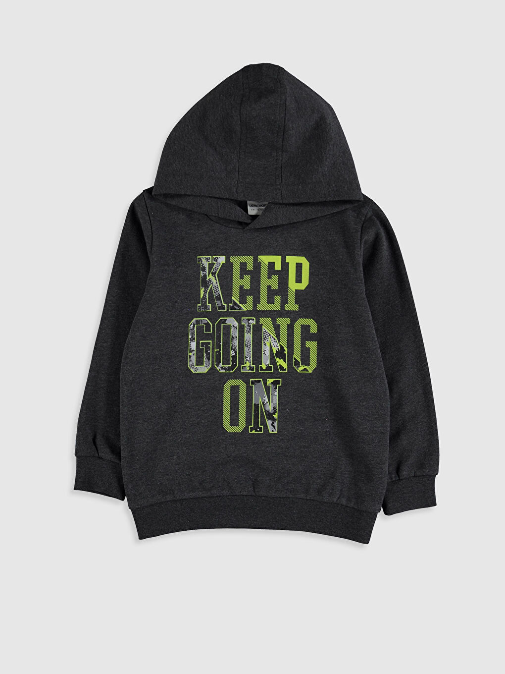 Antrasit Kapüşonlu Baskılı Uzun Kollu Erkek Çocuk Sweatshirt ve Eşofman Altı-2