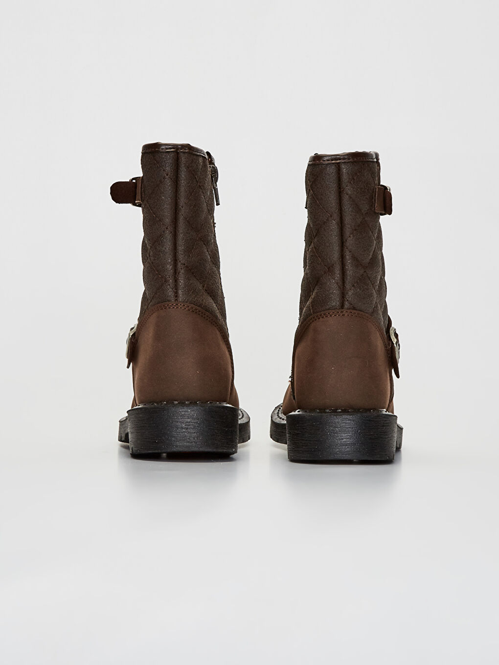 Kahverengi Kemer Detaylı Fermuarlı Kız Çocuk Yağmur Botu-3