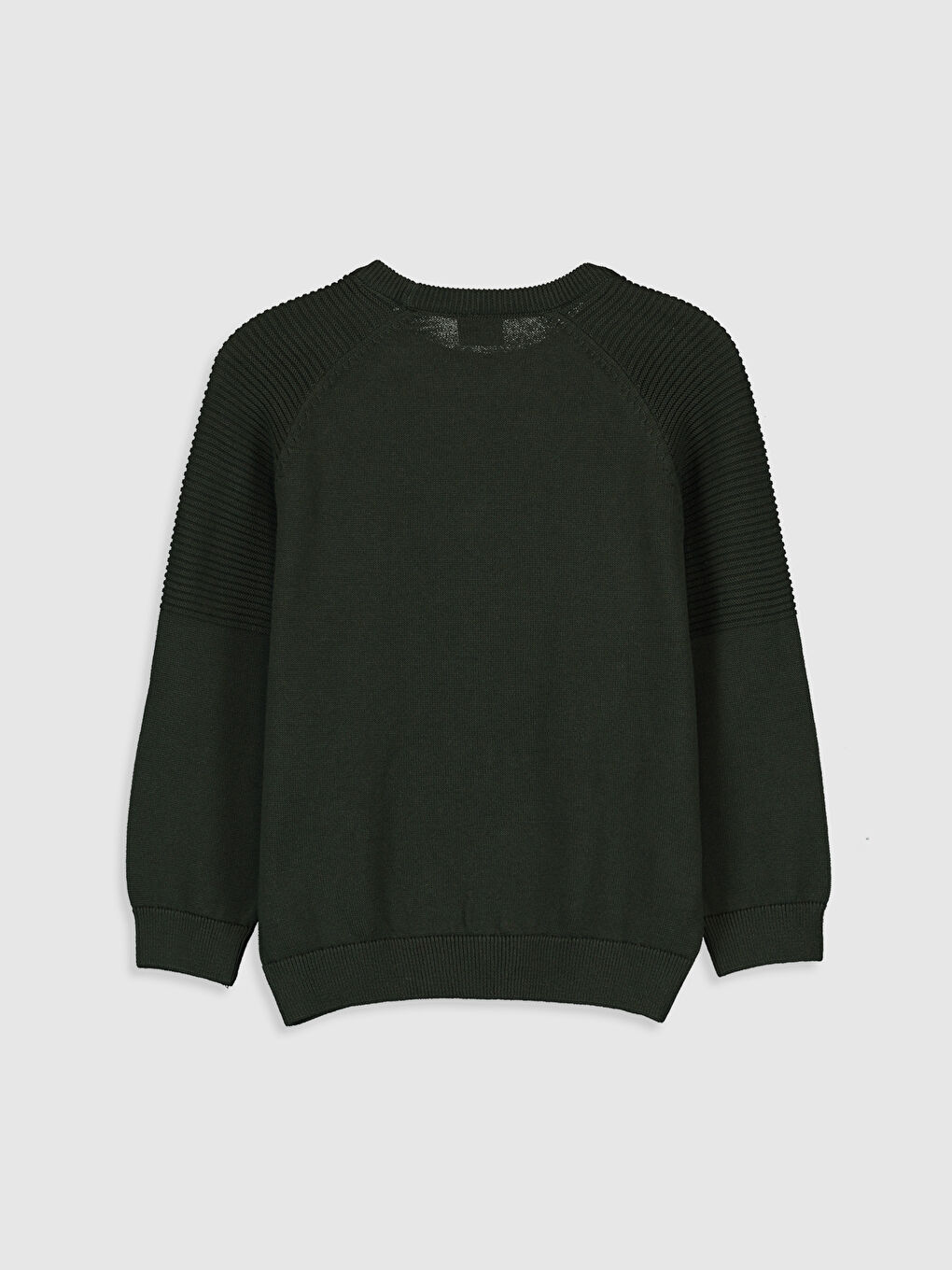 Crew Neck Patterned Long Sleeve Boy Tricot Sweater-1