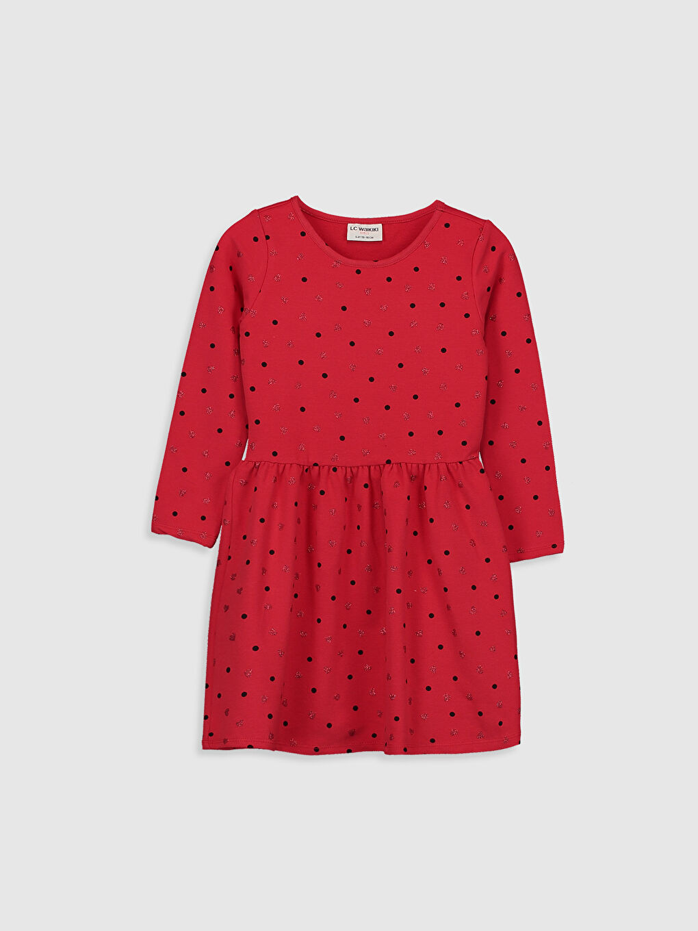 Kırmızı Bisiklet Yaka Kız Çocuk Elbise