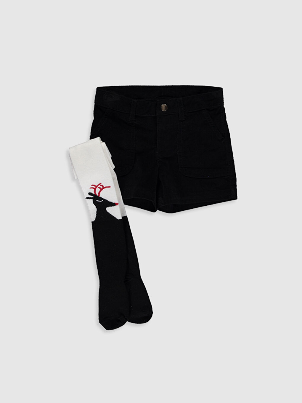 Девочки Черный Шорты-1