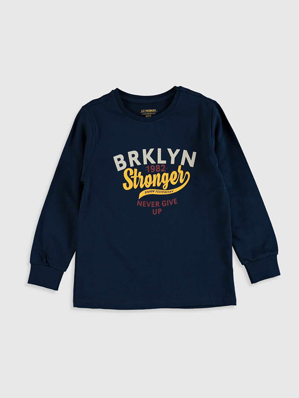 Lacivert Bisiklet Yaka Uzun Kollu Erkek Çocuk Pijama Takım-2