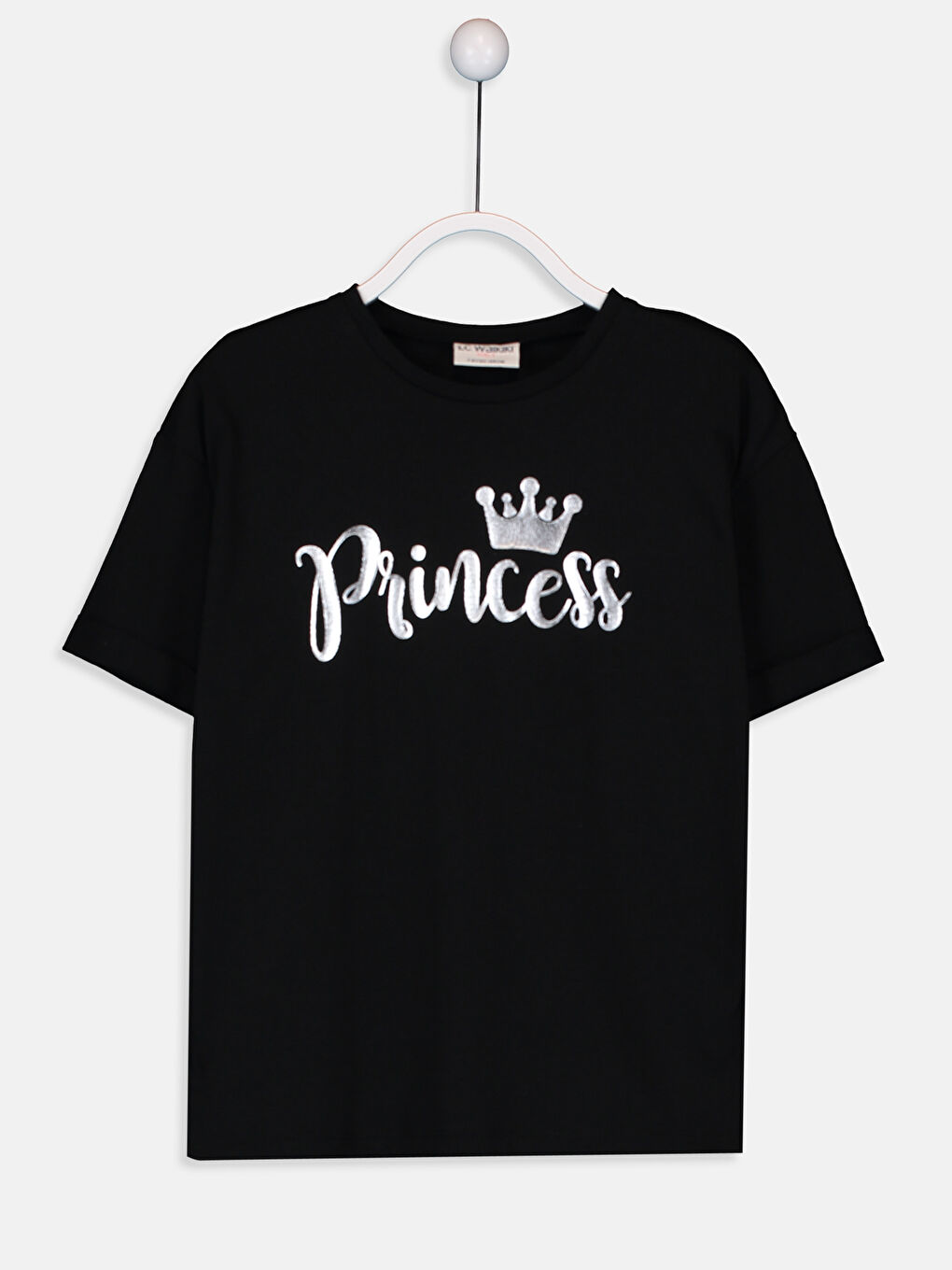 Siyah Kız Çocuk Baskılı Pamuklu Tişört Anne Kız Kombini-1