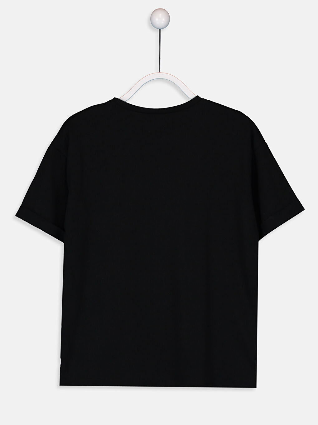 Siyah Kız Çocuk Baskılı Pamuklu Tişört Anne Kız Kombini-2